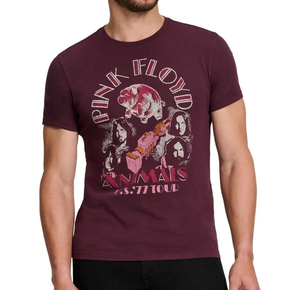 John Varvatos Men's Pink Floyd Animals '77 US Tour Graphic T-Shirt Plum Wood M